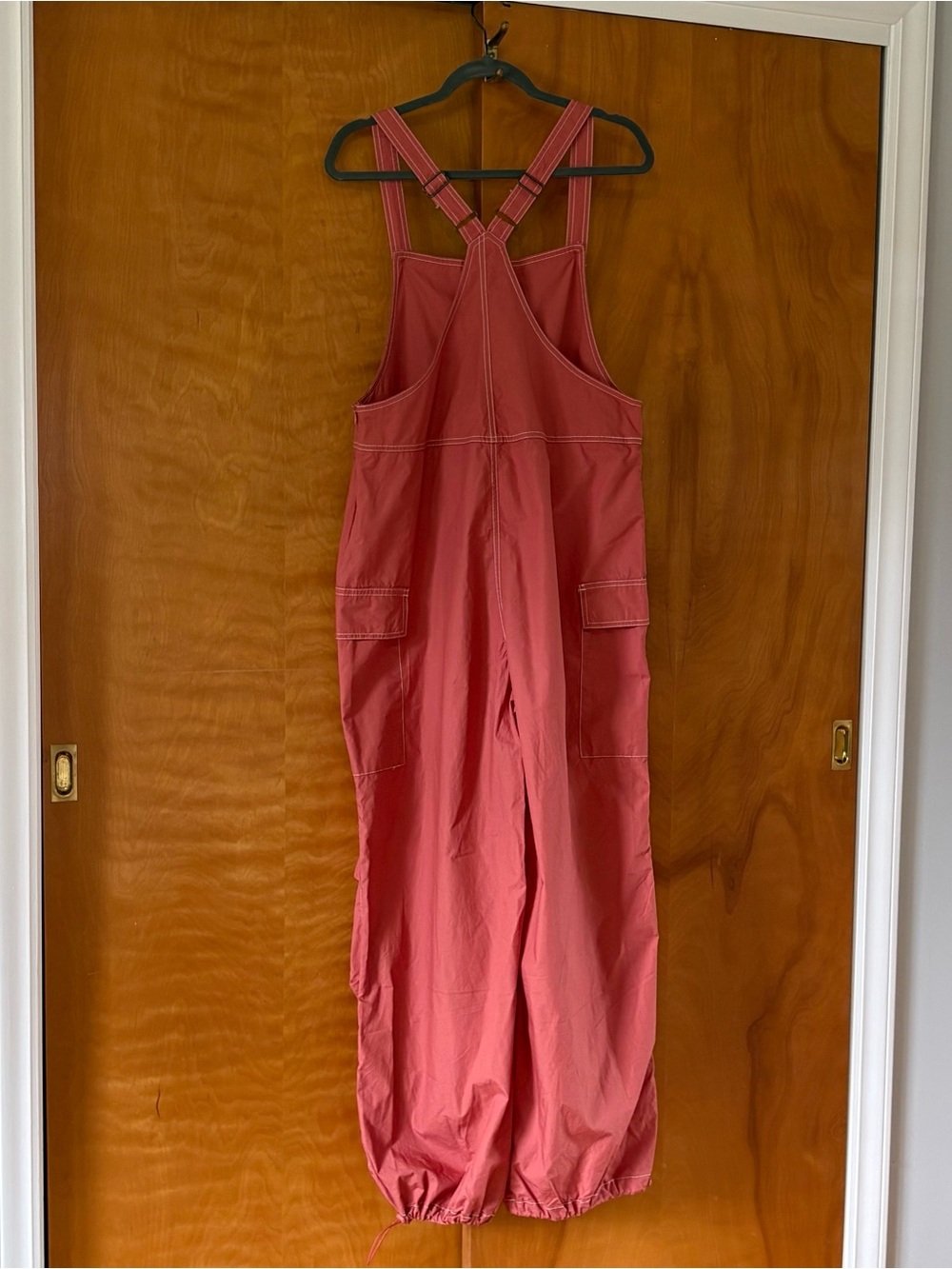 HUNTER & BROWN Women's Cargo Jumpsuit - Coral size L - Picture 5 of 10